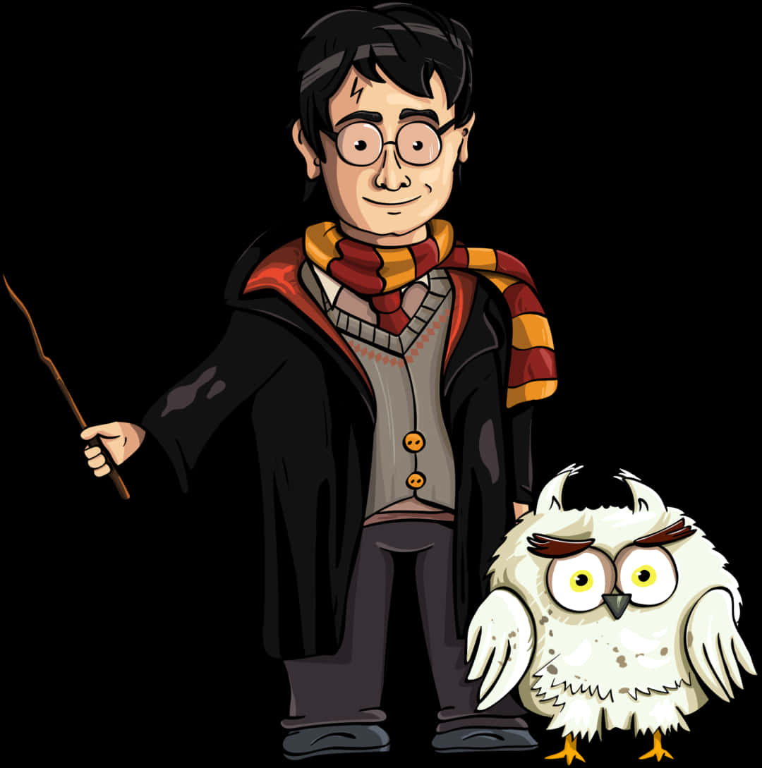 Harry Potterand Hedwig Illustration PNG