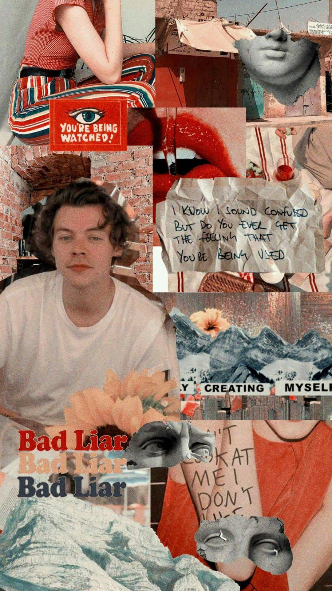 Harry Styles Aesthetic Orange Tones Wallpaper