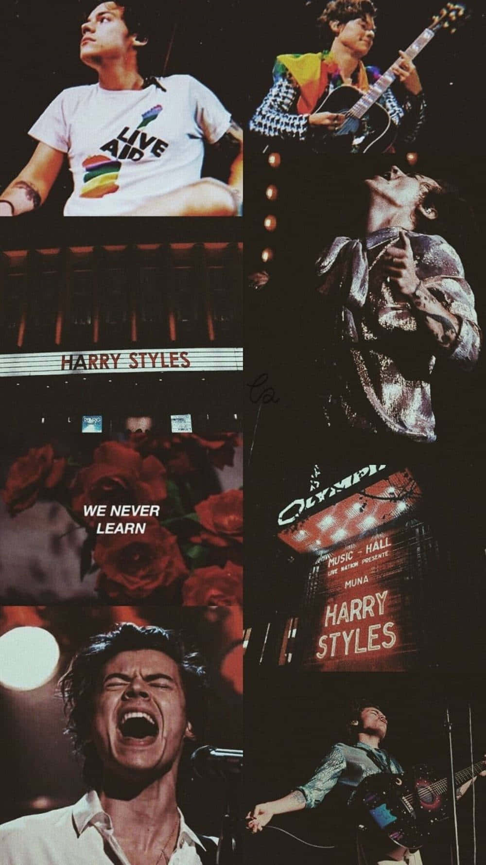 Embrace Harry Styles' music in this stunning collage! Wallpaper