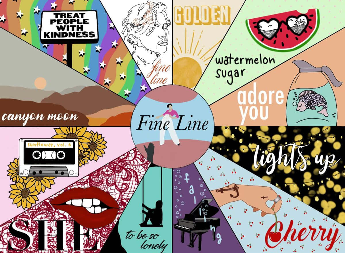 Harry Styles Fine Line Song Collage Wallpaper