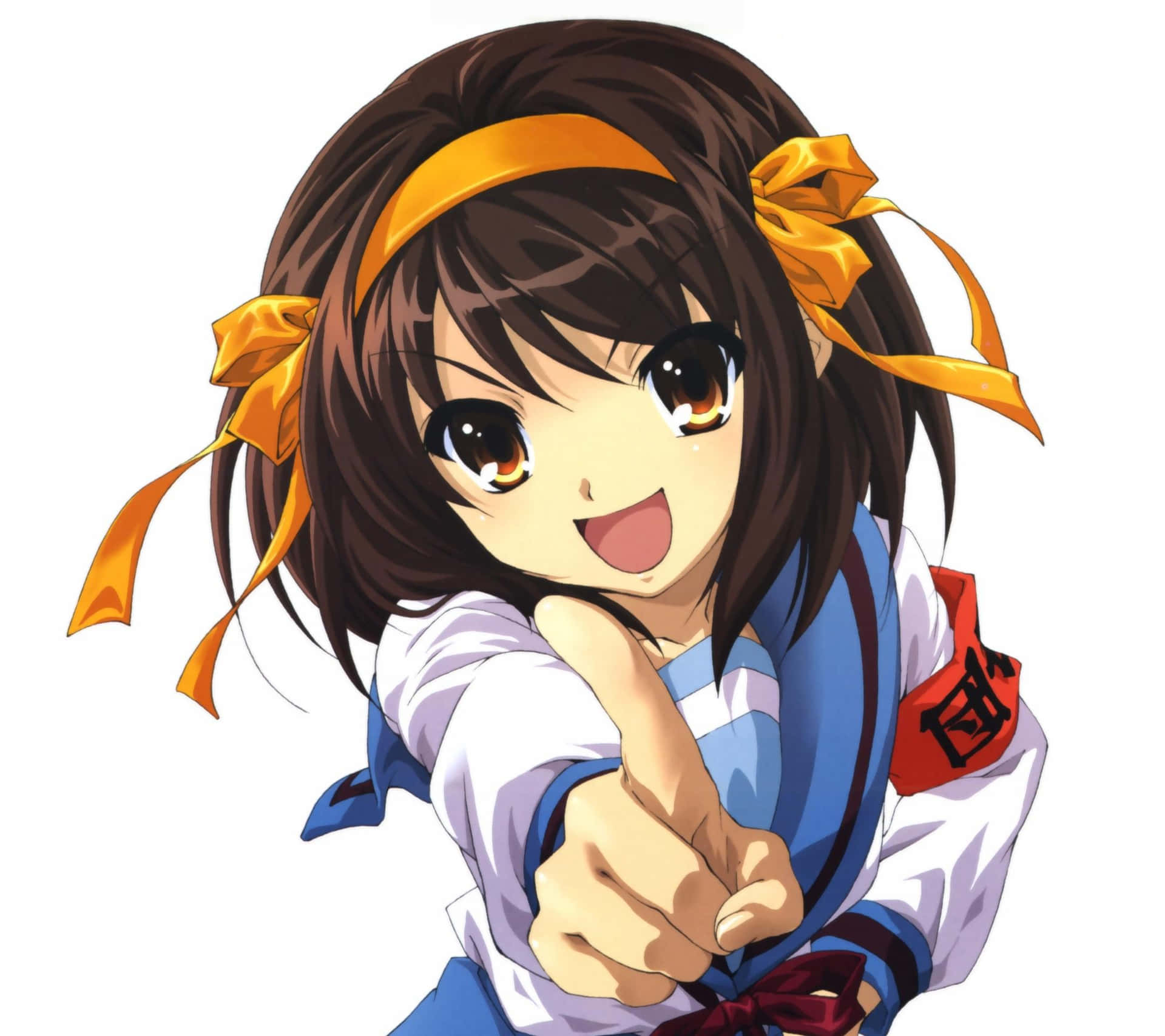 Haruhi Suzumiya I En Fengslende Utendørsscene Bakgrunnsbildet