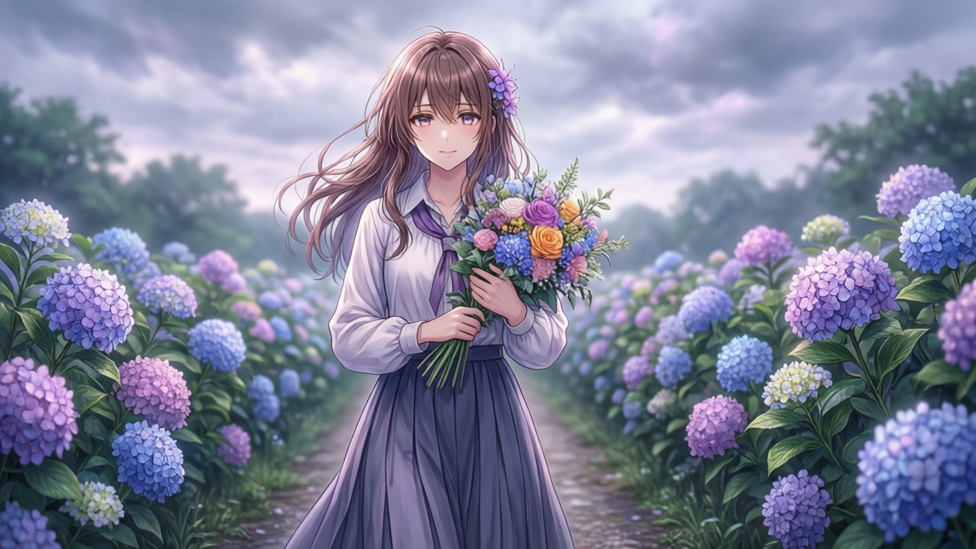 Haruka Hortensienweg Wallpaper