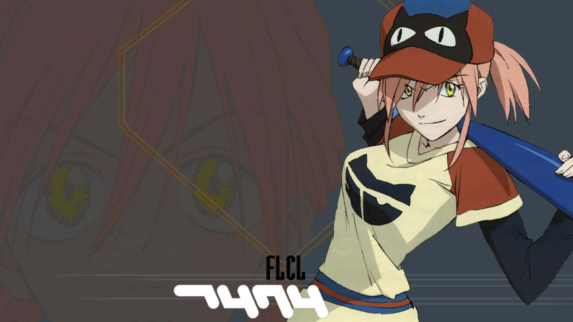Haruko Haruhara in action from the anime FLCL Wallpaper