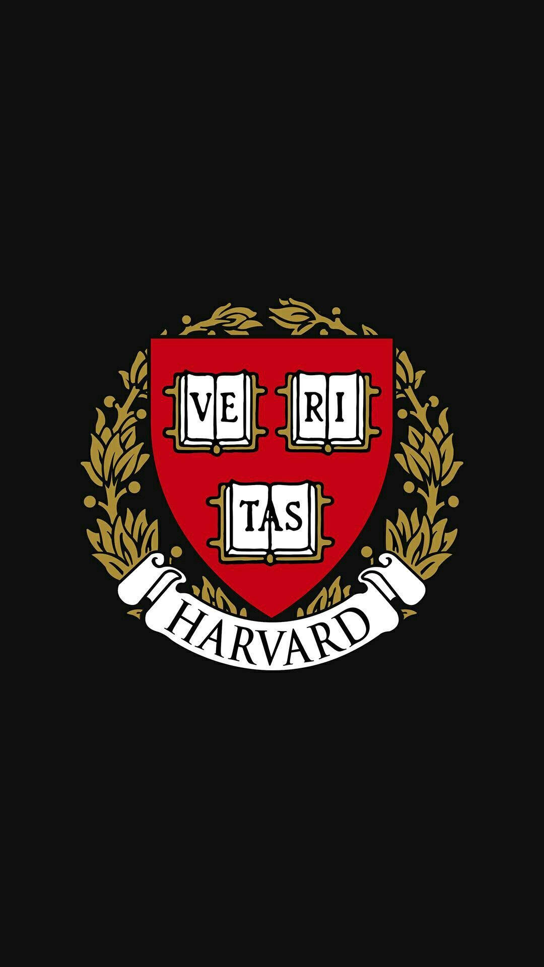 Harvard University Crest On Black Wallpaper