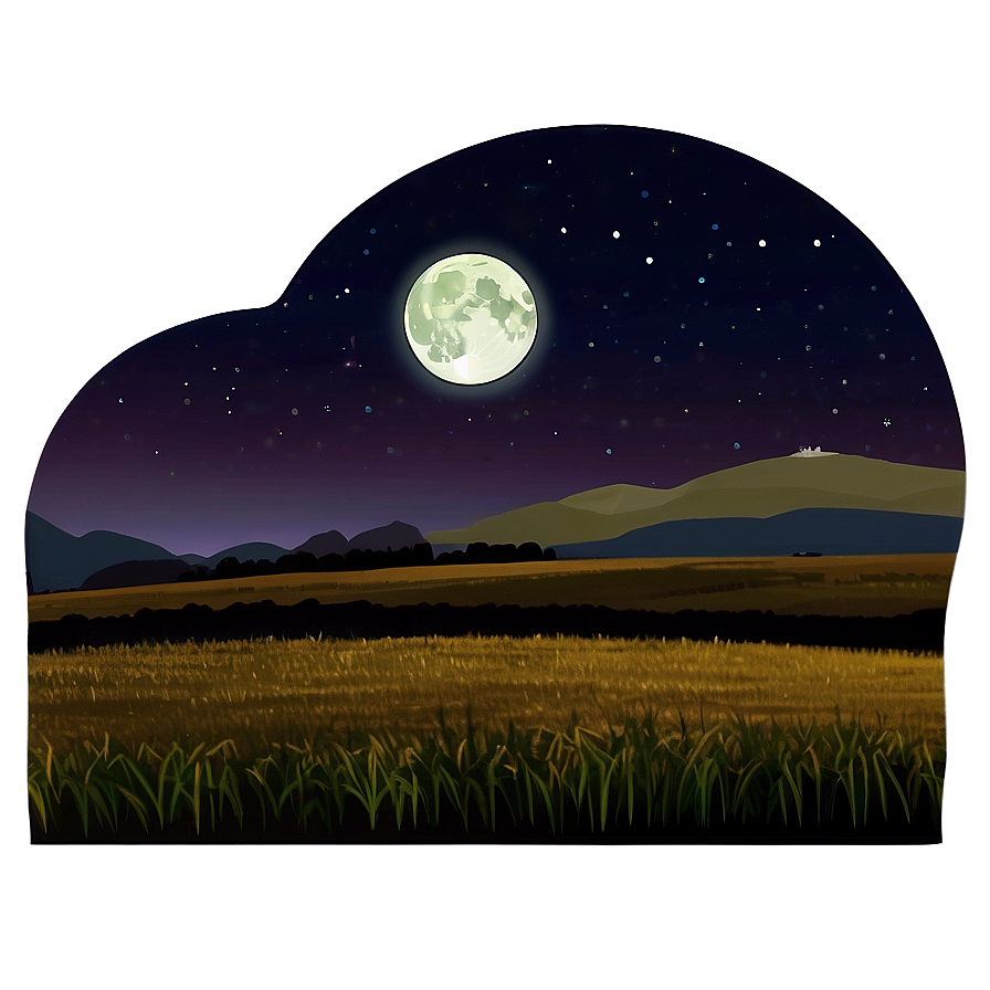 Download Harvest Moon Over Fields Landscape Png 06232024 | Wallpapers.com