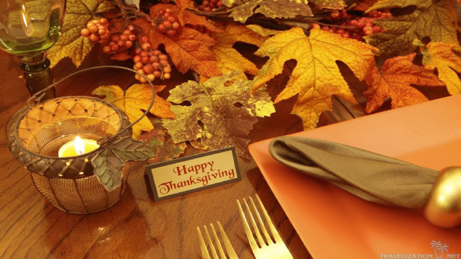 "harvest Season Celebrations - A Traditional Thanksgiving Table Setup" Wallpaper
