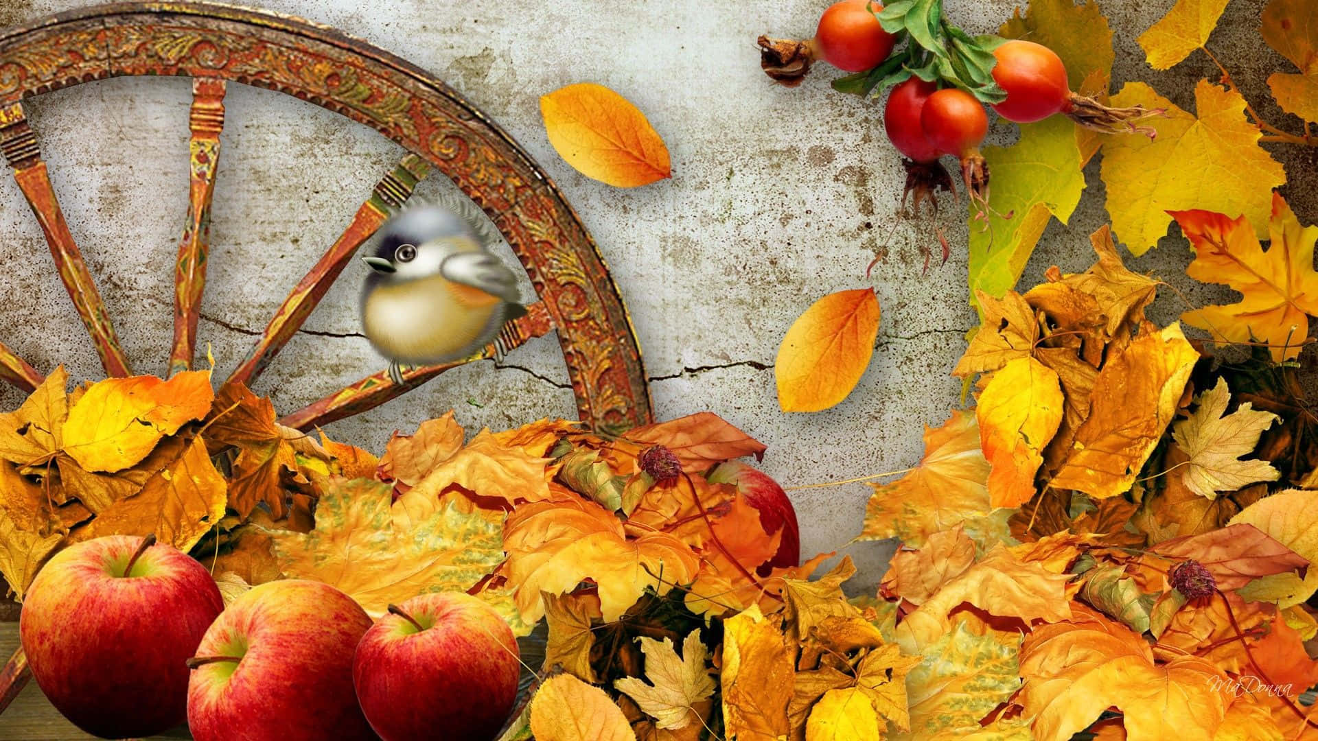 Bountiful Harvest Time at the Golden Fields Wallpaper