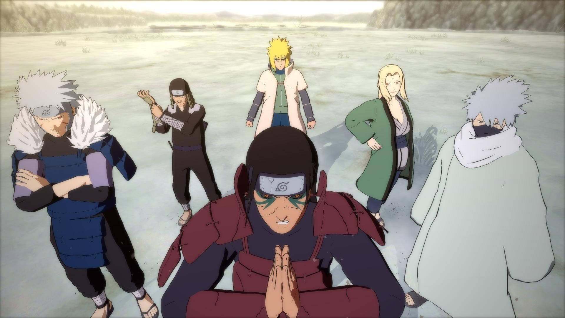 Hashirama Senju and Fellow Naruto Characters in Action Wallpaper
