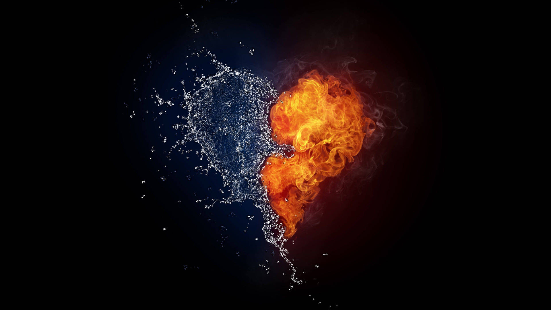 Hate Love Black Flaming Red Heart Wallpaper