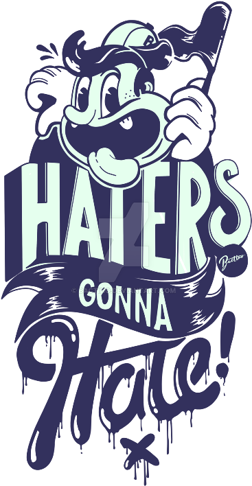 Haters Gonna Hate Cartoon Dog Illustration PNG