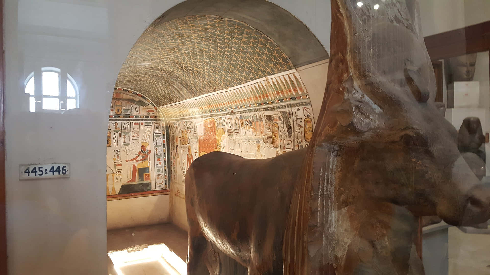 Hathor In The Form Of A Cow Inside The Egyptian Museum Wallpaper