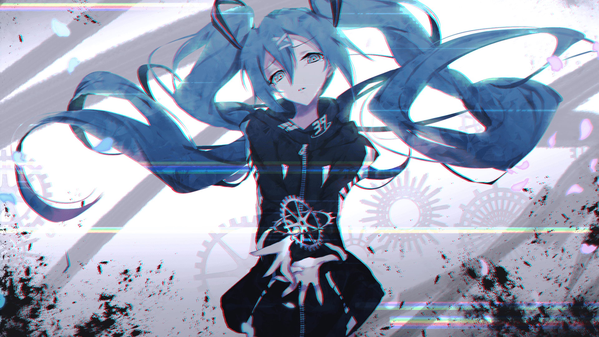 The iconic Hatsune Miku sparkling with music.