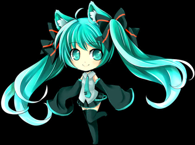 Hatsune Miku Chibi Character PNG