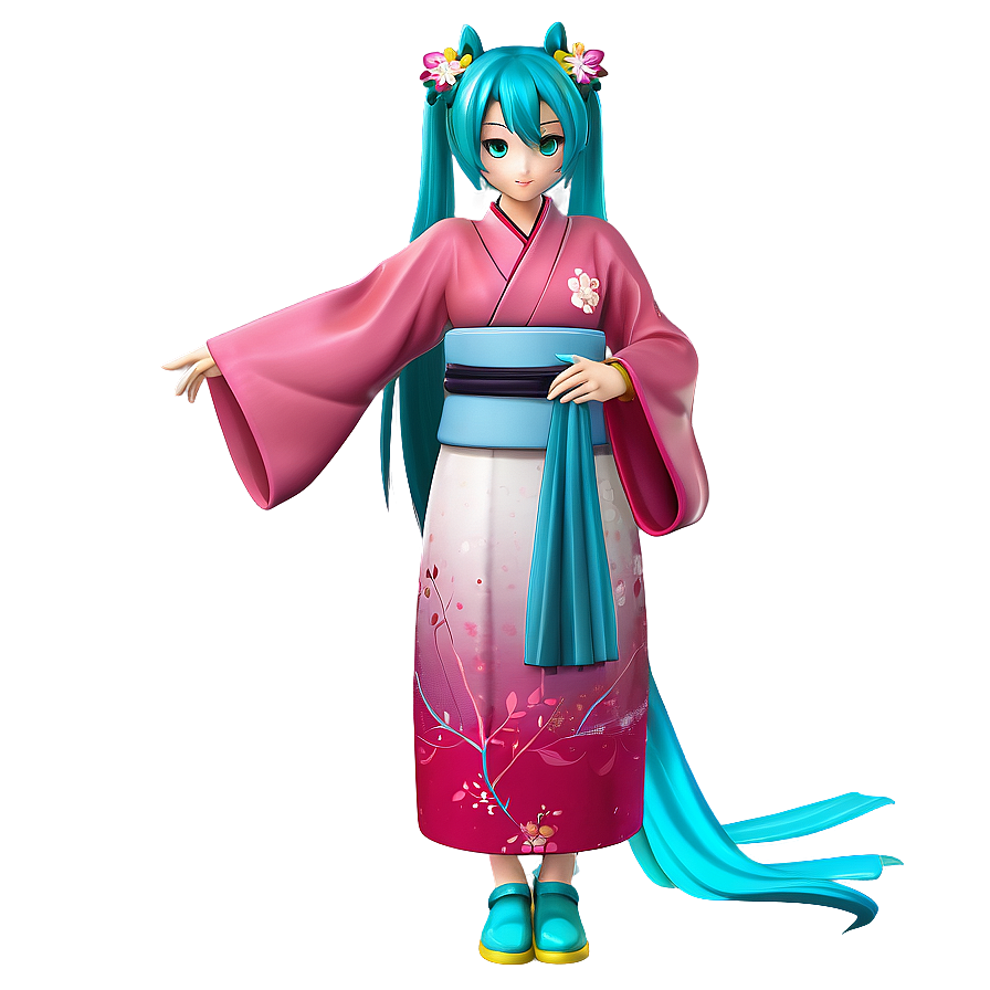 Download Hatsune Miku In Kimono Png 97 | Wallpapers.com