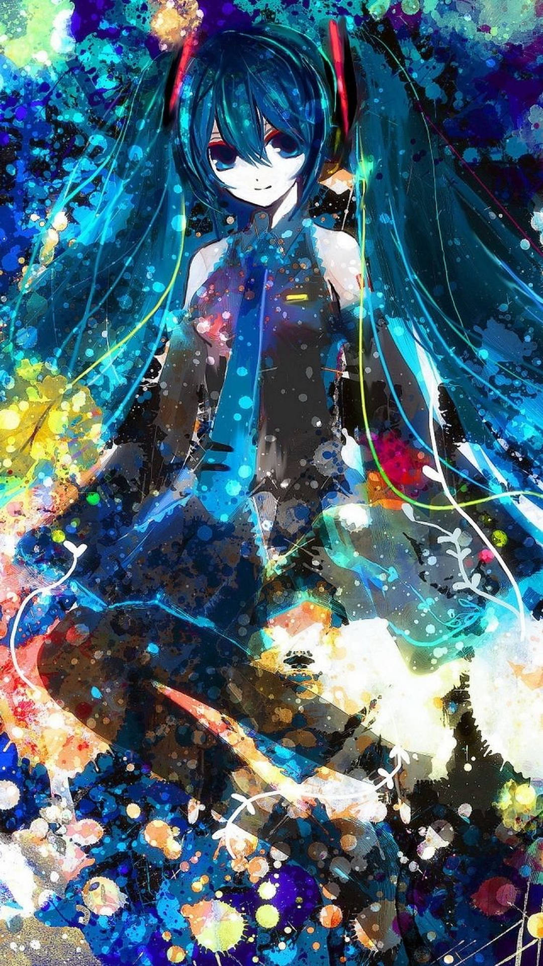 Get FREEHatsune Miku Painting Anime Iphone Wallpaper