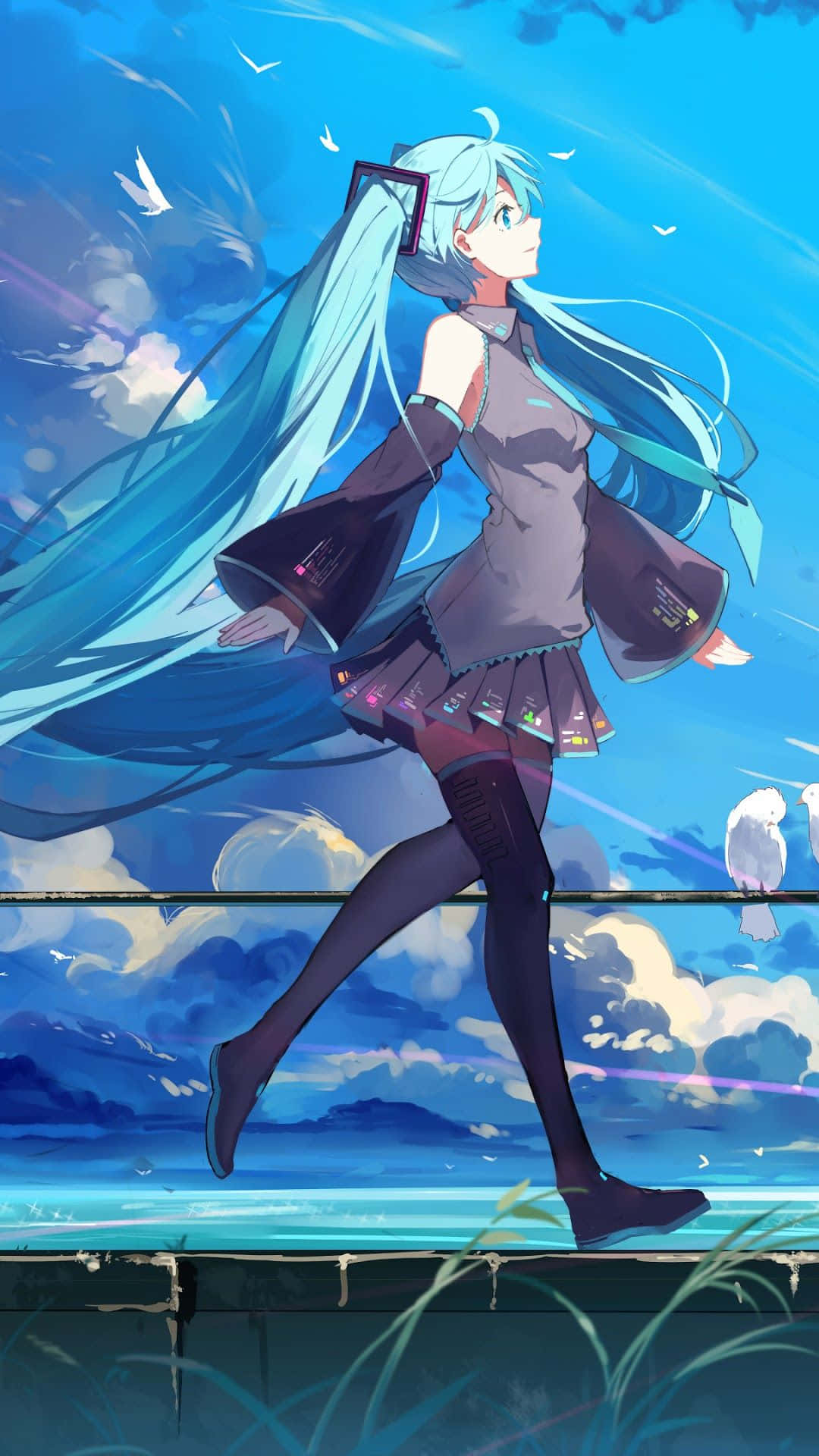 "Hatsune Miku fans rejoice - now with a phone that visually brings your favorite artist to life!" Wallpaper