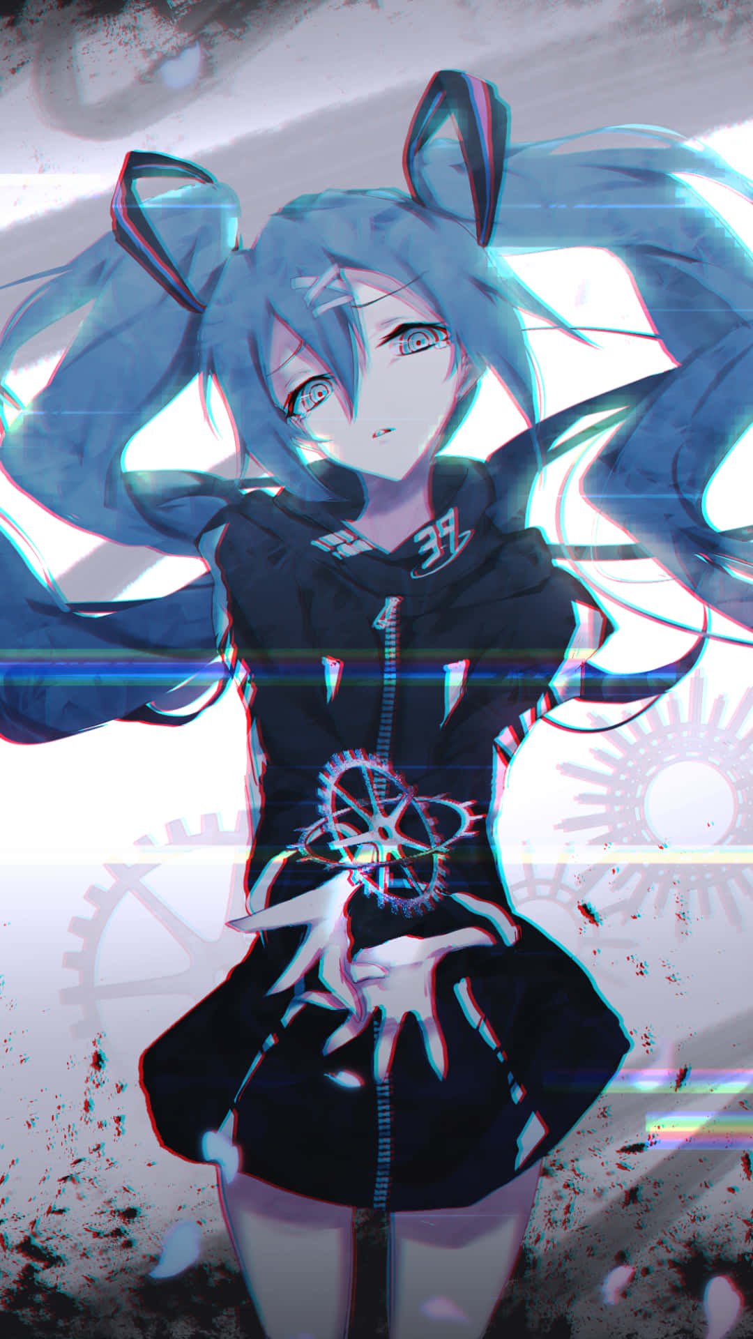 "Power Up Your Day with Hatsune Miku's Phone" Wallpaper