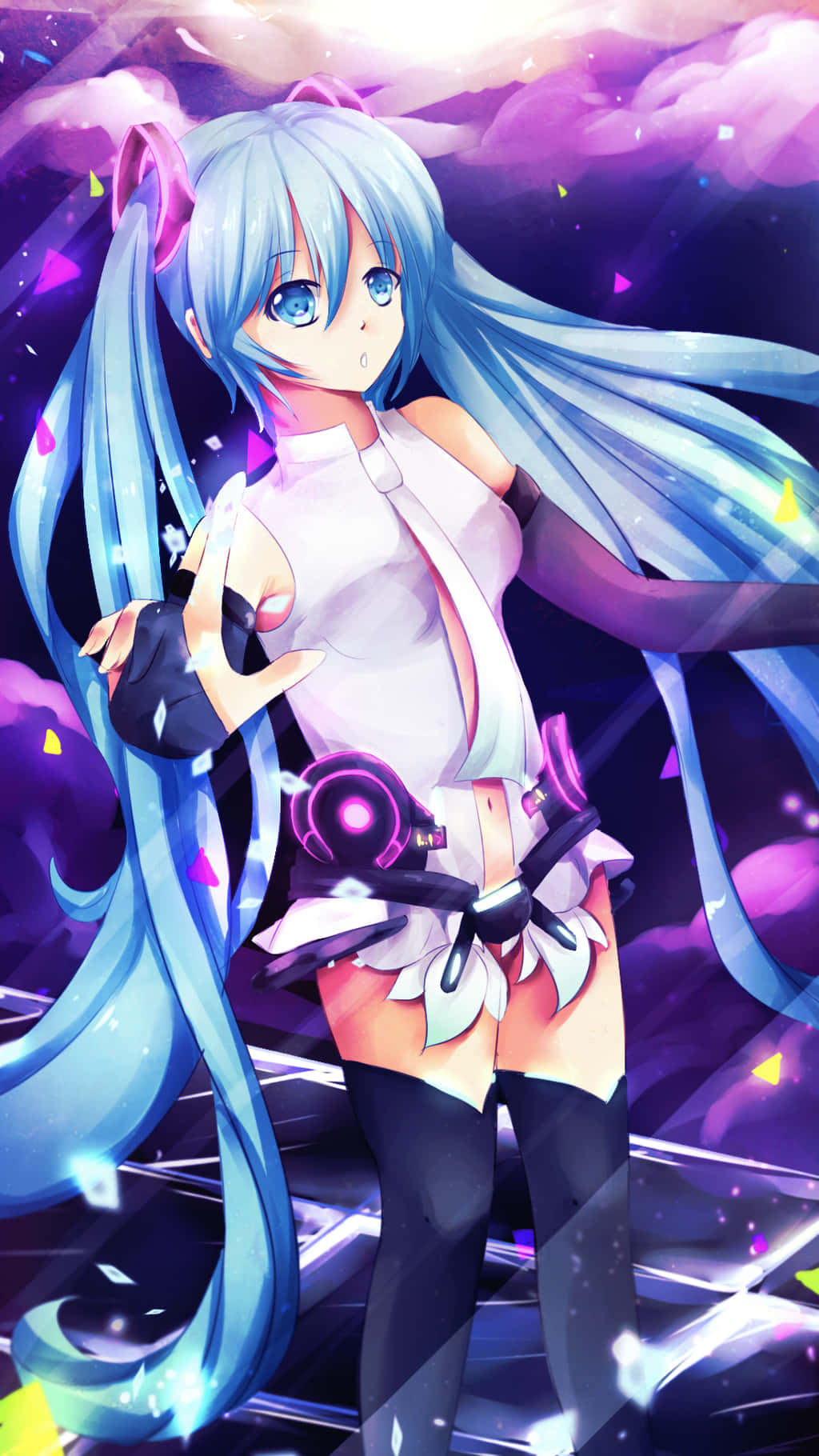 Feel the power of Hatsune Miku with her own phone Wallpaper