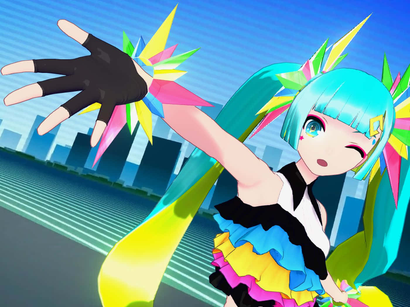 Hatsune Miku Colorful Outfit Picture