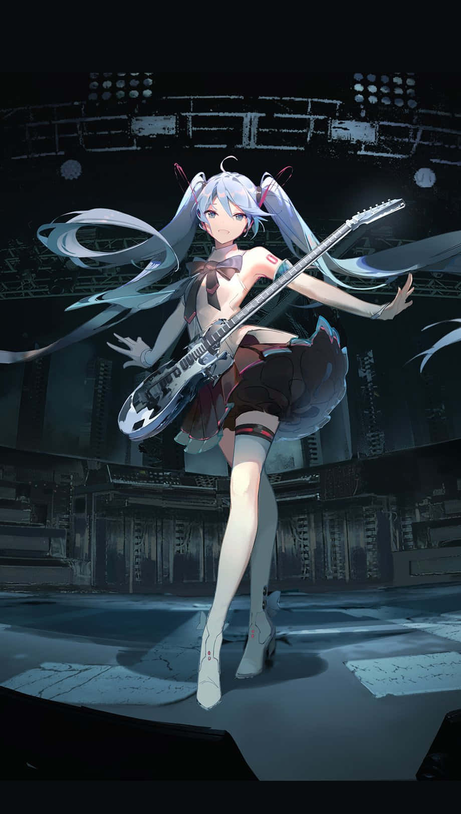 Hatsune Miku Dancing With Guitar Picture