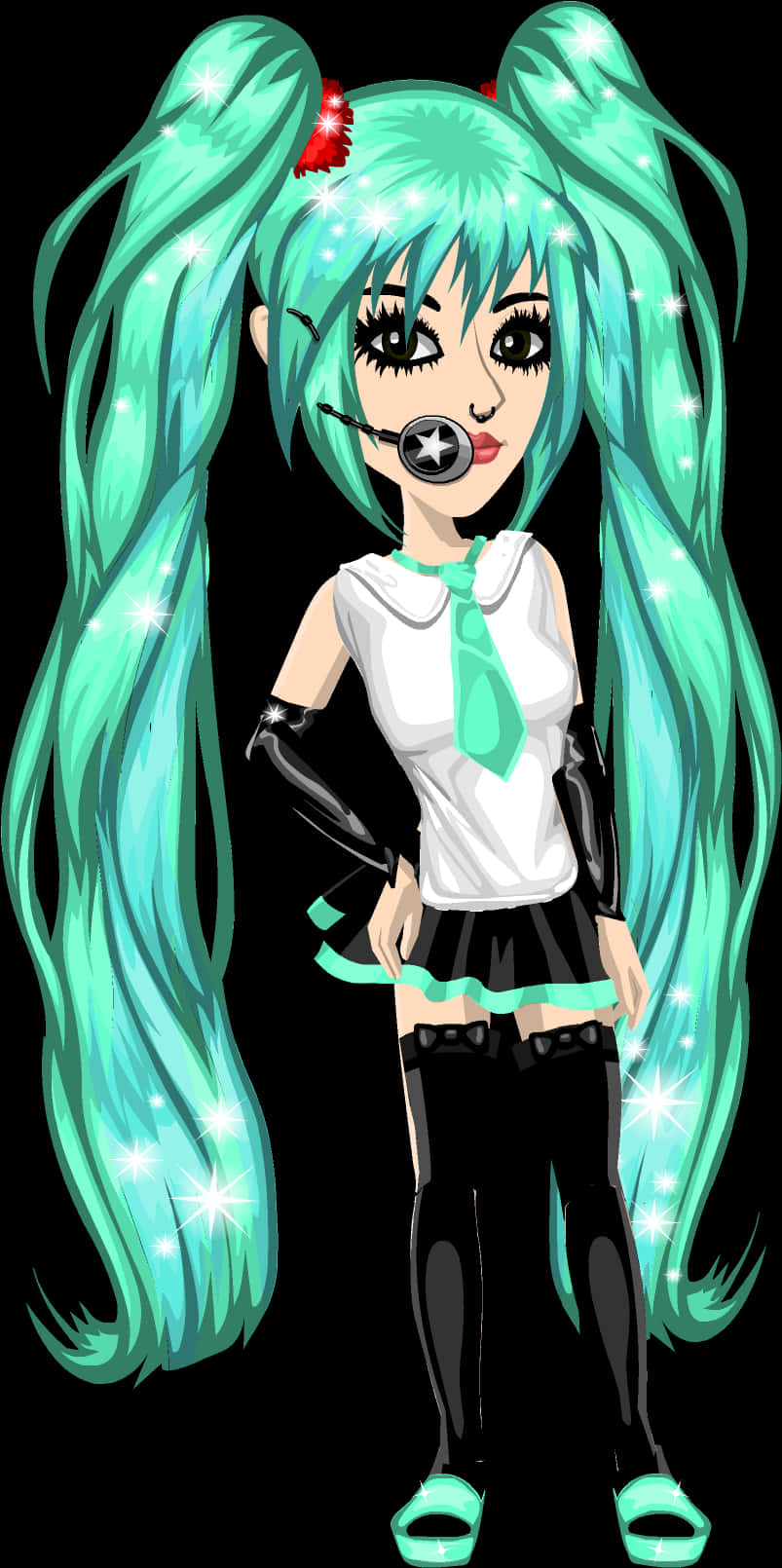 Hatsune Miku Sparkling Illustration PNG