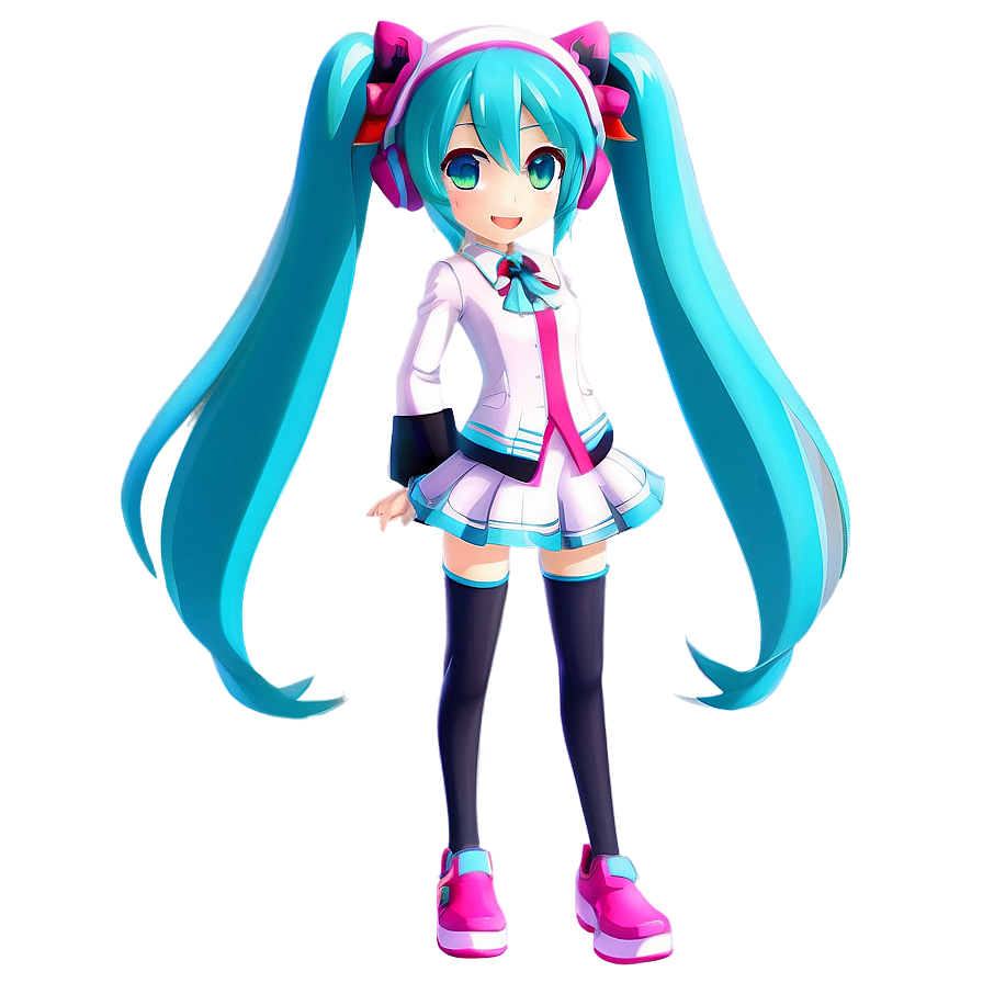 Download Hatsune Miku Vocaloid Character Png 55 | Wallpapers.com