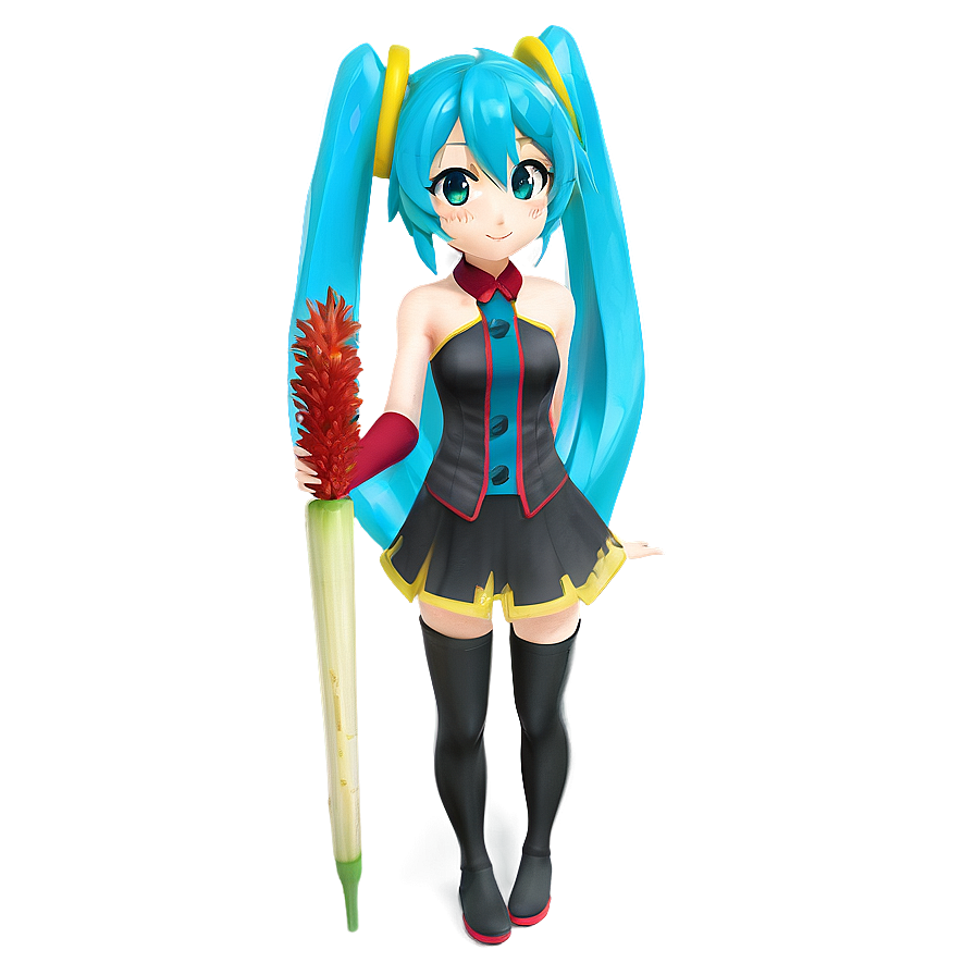 Hatsune Miku With Leek Png Vpj PNG