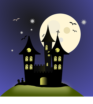 Haunted Castle Moonlit Night PNG