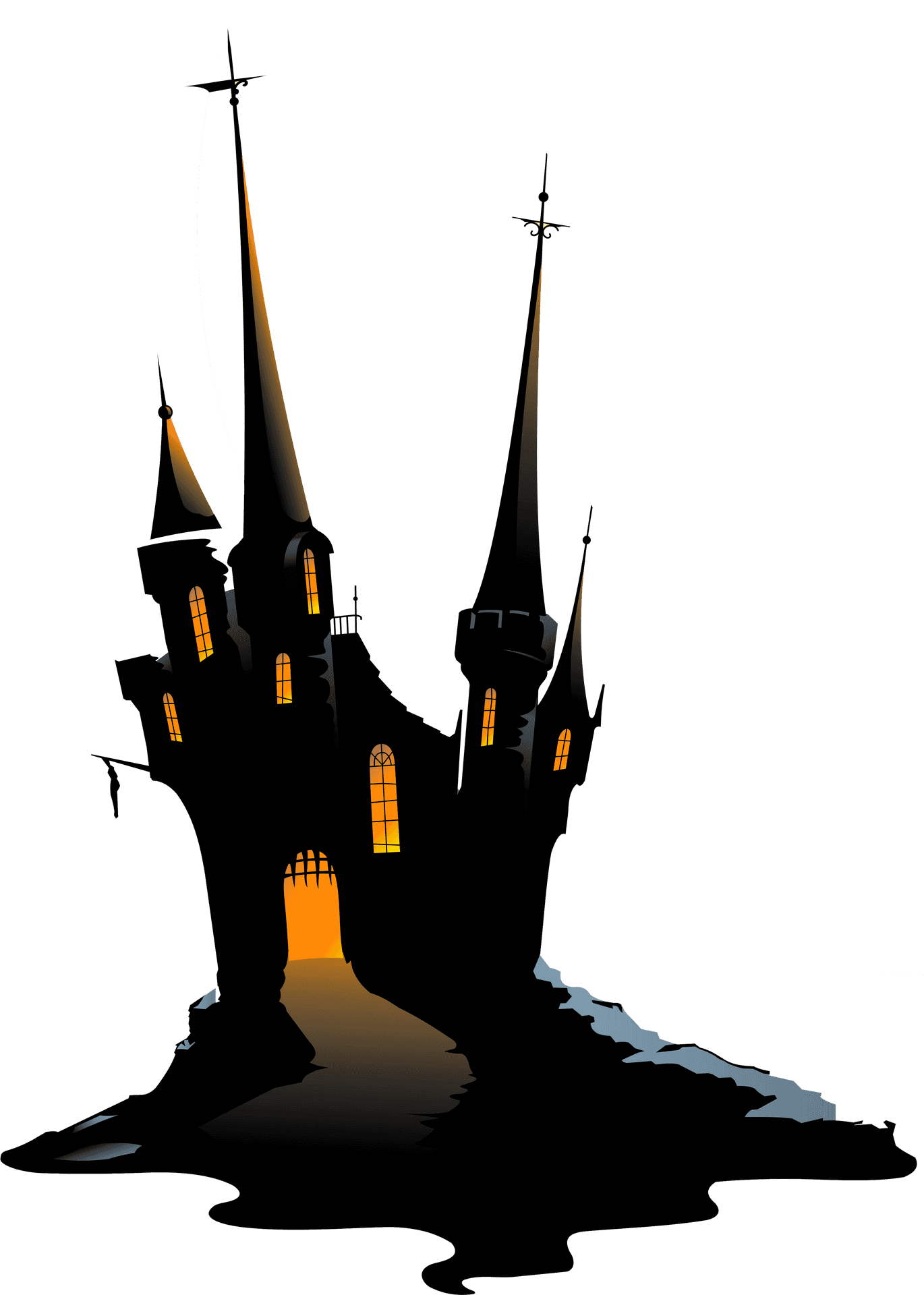 Haunted Castle Silhouette PNG