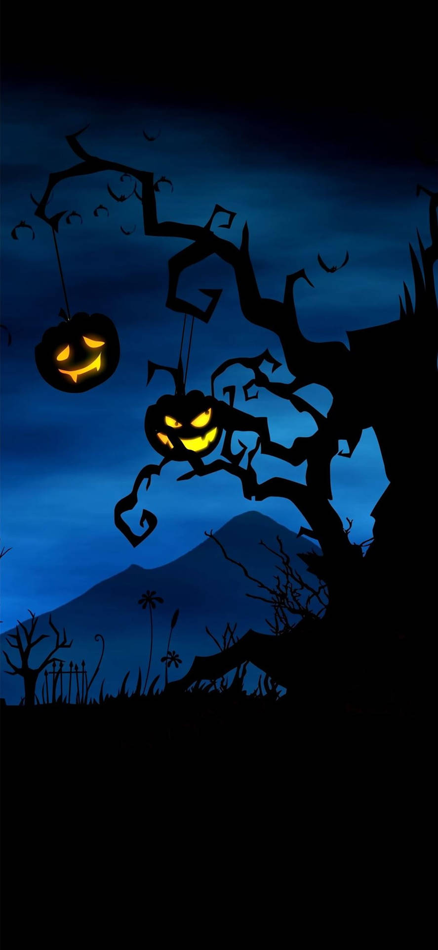 Haunted Forest Halloween-telefon Wallpaper