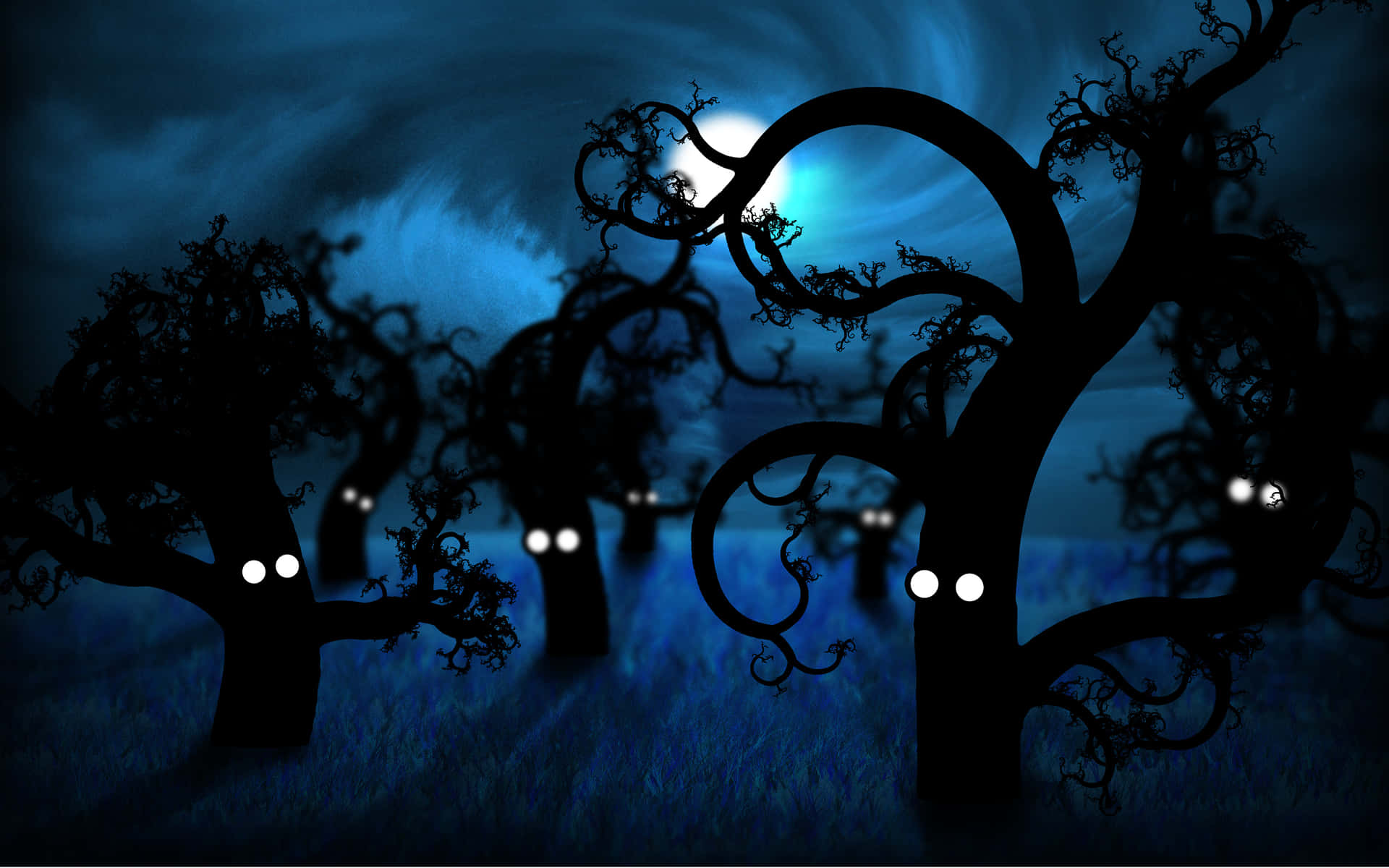 Spooky Haunted Forest Wallpaper