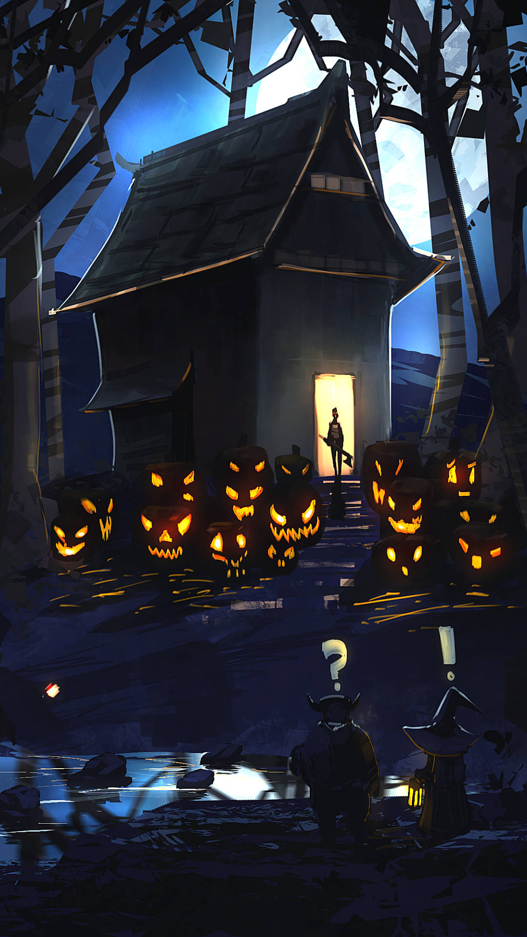 Haunted House Forest Halloween Iphone Wallpaper