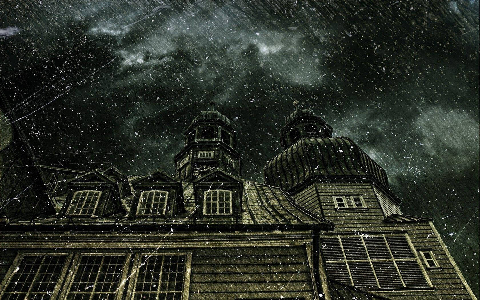 Step Inside The Spooky Haunted House On This Halloween Night! Wallpaper