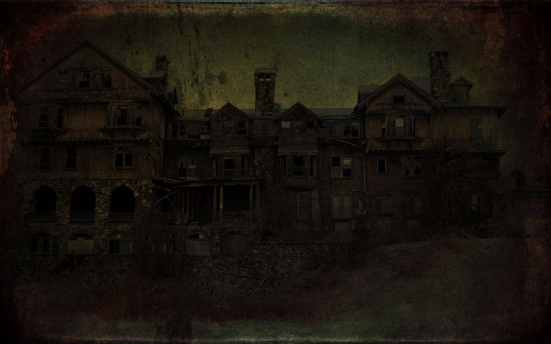 Embrace the fear and thrill of Halloween at a haunted house! Wallpaper