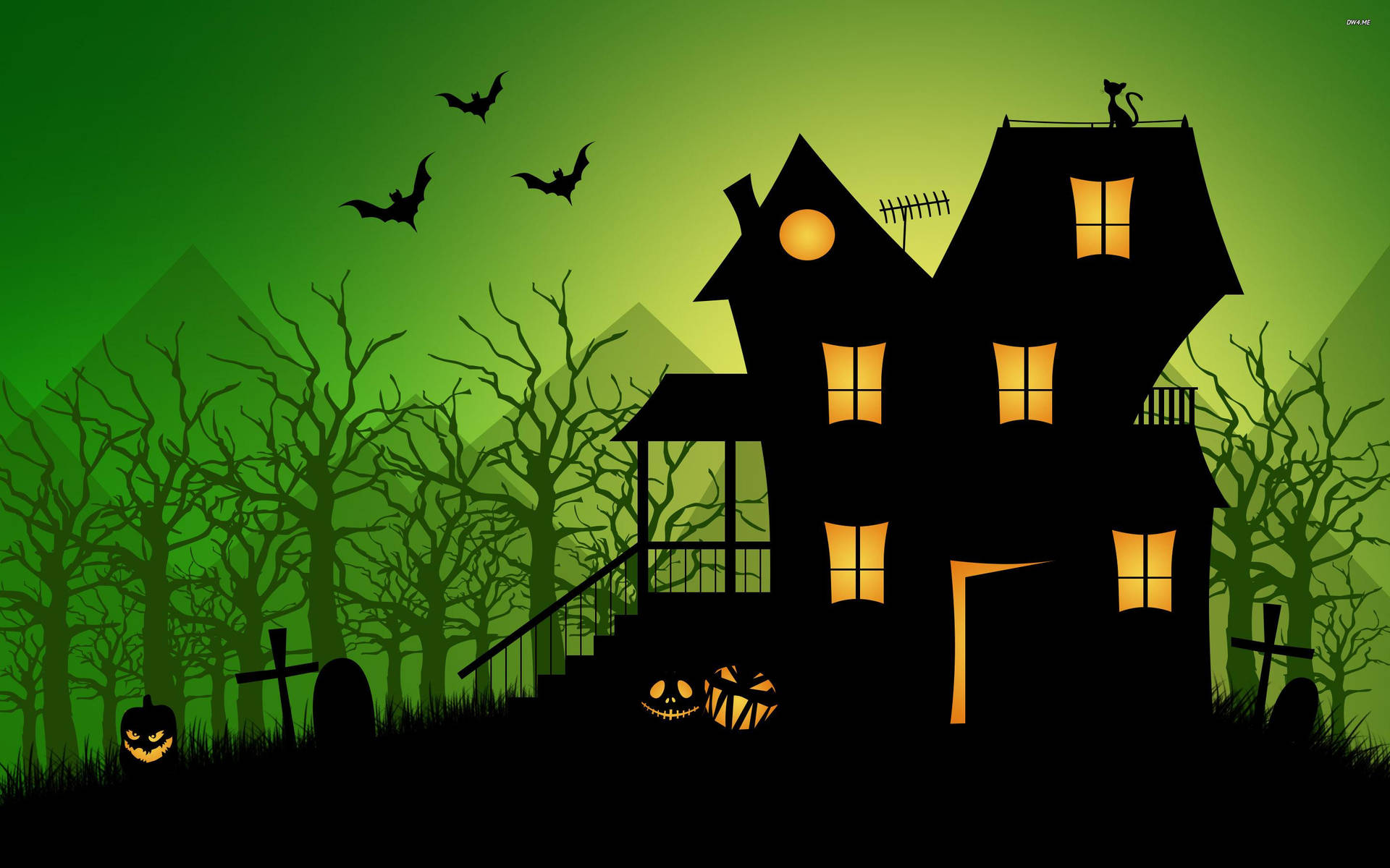Trick or treaters beware - the house on the hill is a scary adventure! Wallpaper