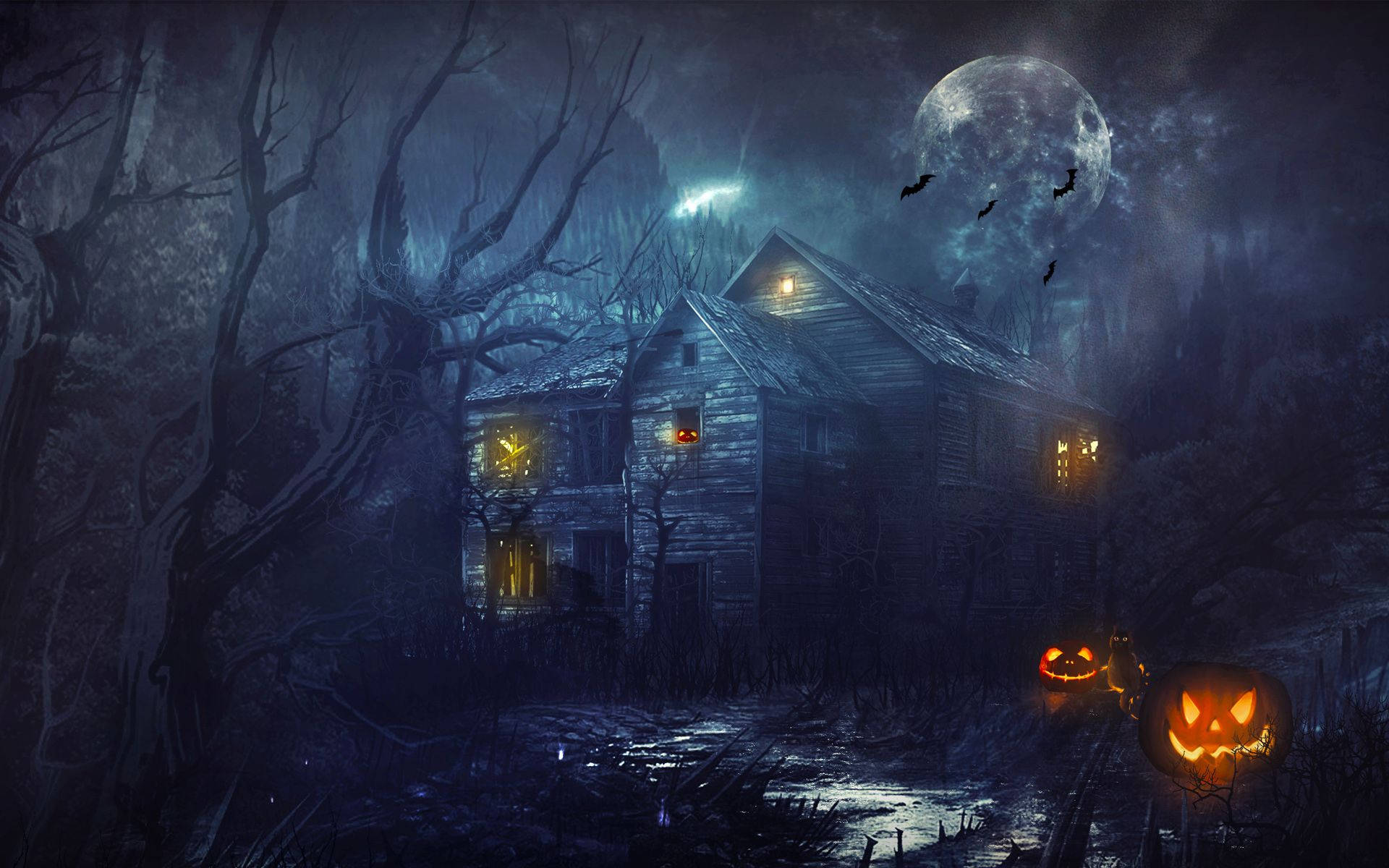 Haunted House Halloween Night