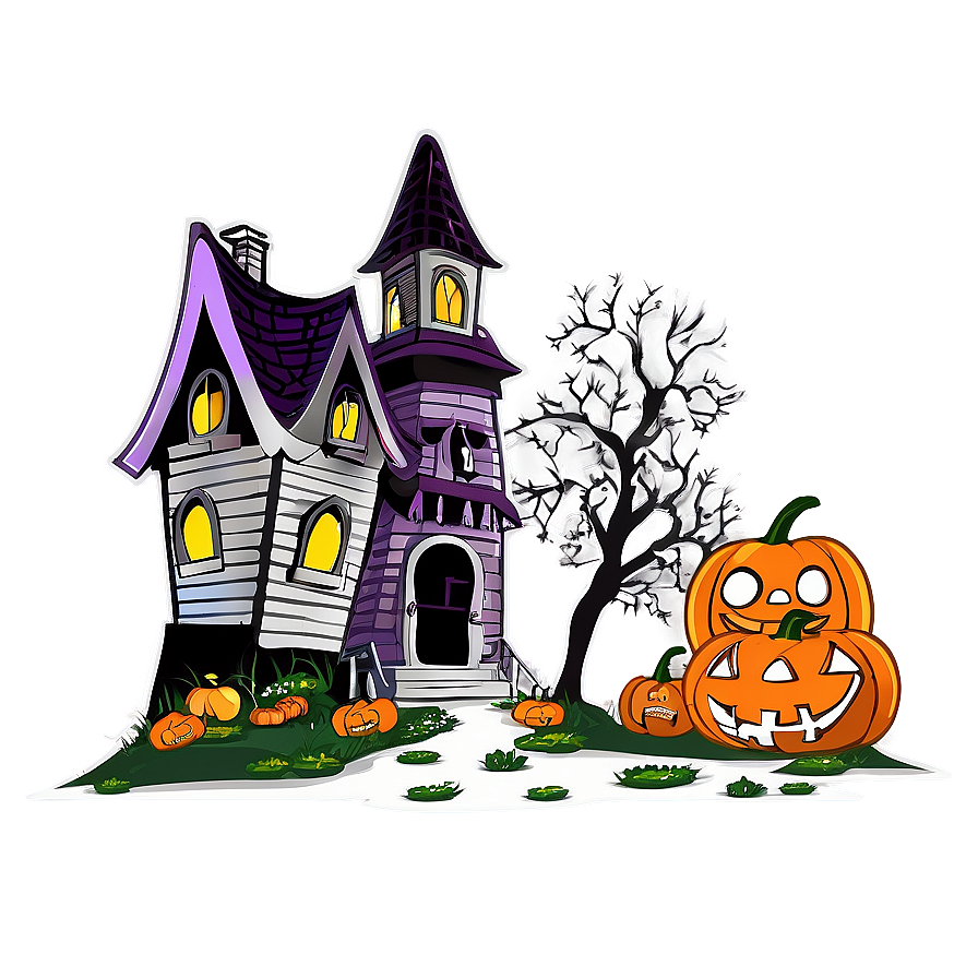 Haunted House Halloween Png 04292024 PNG