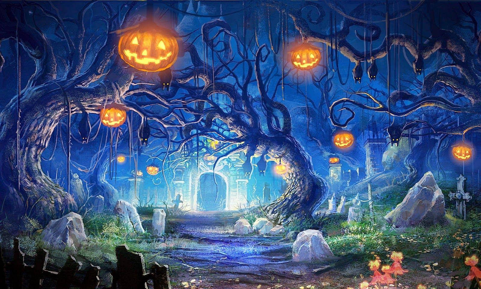 Trick-or-treaters Beware: Beware The Haunted House On Halloween Night Wallpaper