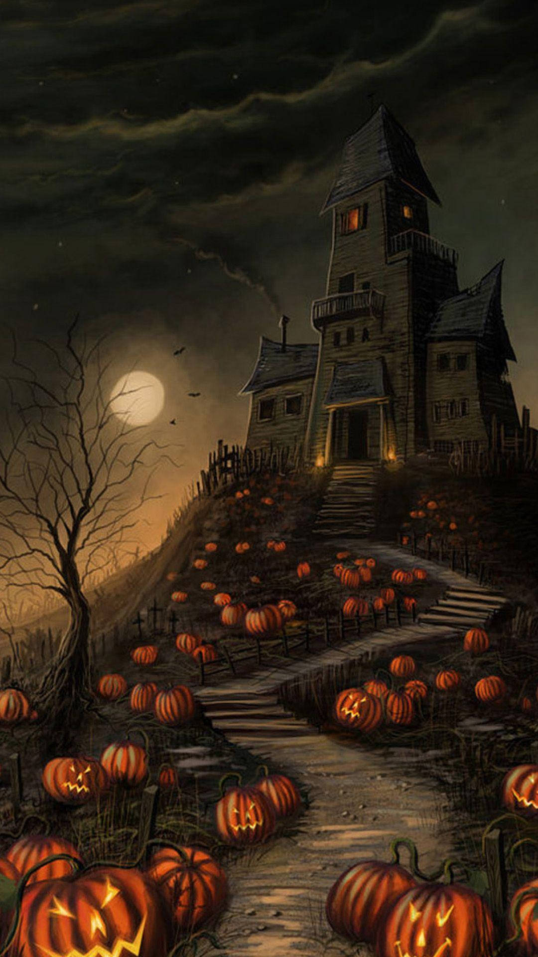 Kom og udforsk den skræmmende forlystelsespark til Halloween! Wallpaper