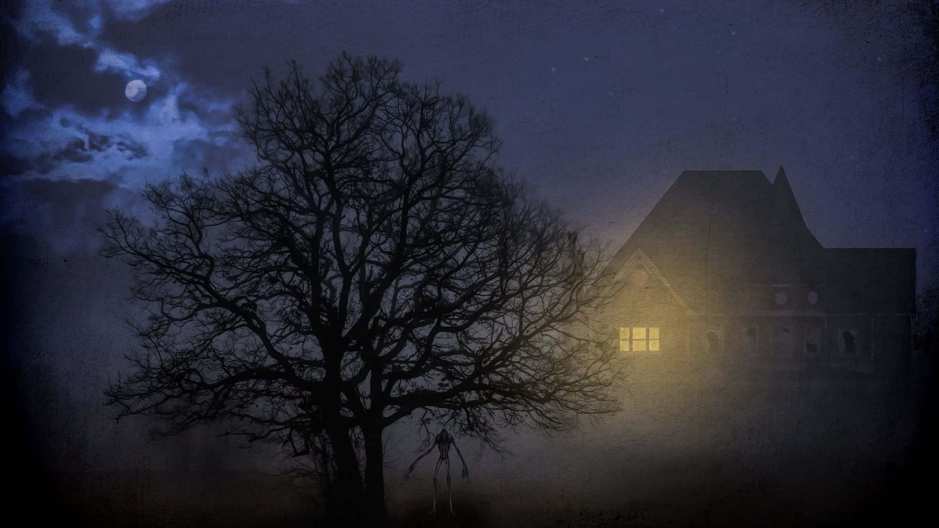 Haunted_ House_ Moonlit_ Night Wallpaper