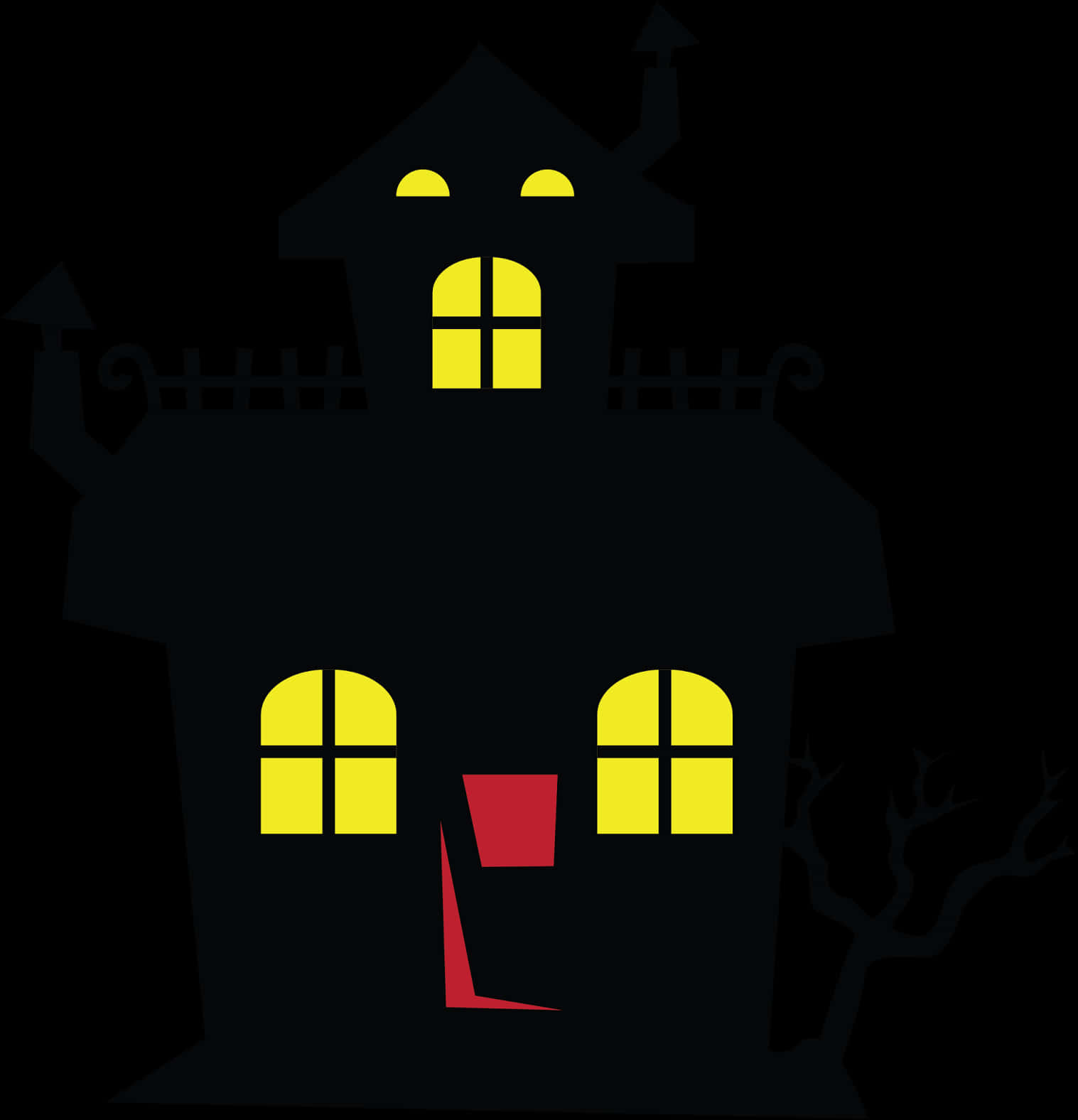 Haunted House Silhouette PNG