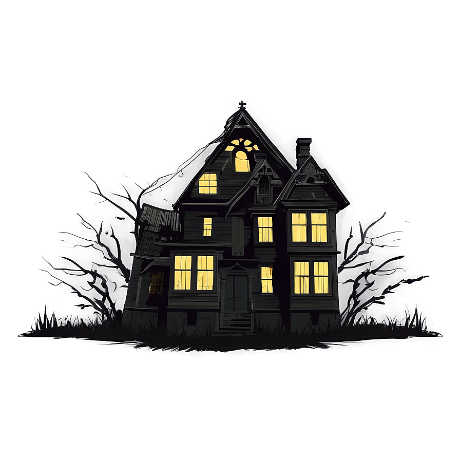 Haunted House With Cobwebs Png Huw55 PNG