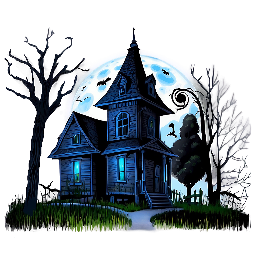 Download Haunted House With Haunting Melody Png 87 | Wallpapers.com