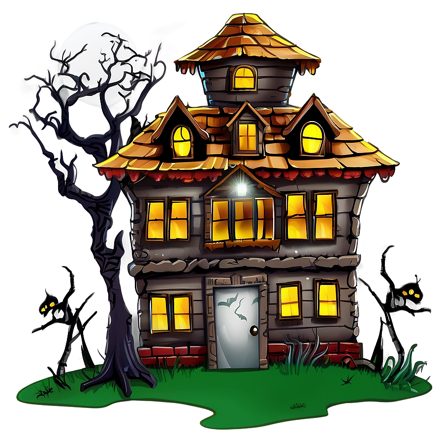 Download Haunted House With Zombies Png Rkk38 | Wallpapers.com