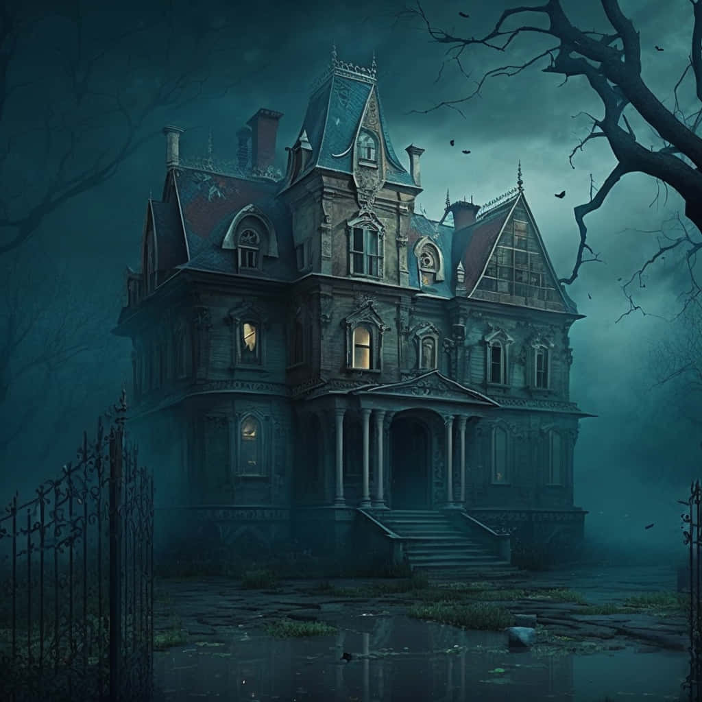 Ghostly Portraits fill the walls of this Haunted Mansion