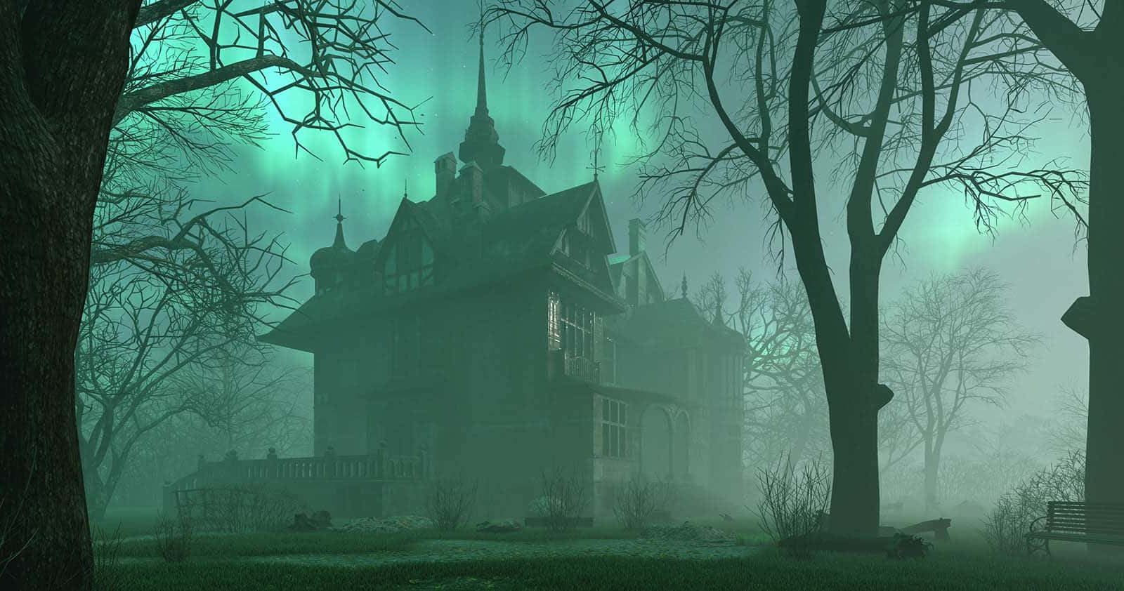 Billeder af Haunted Mansion glide over din skærm.
