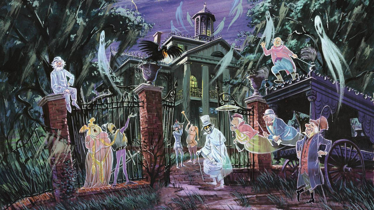 Haunted Mansion Full Of Ghosts Wallpaper