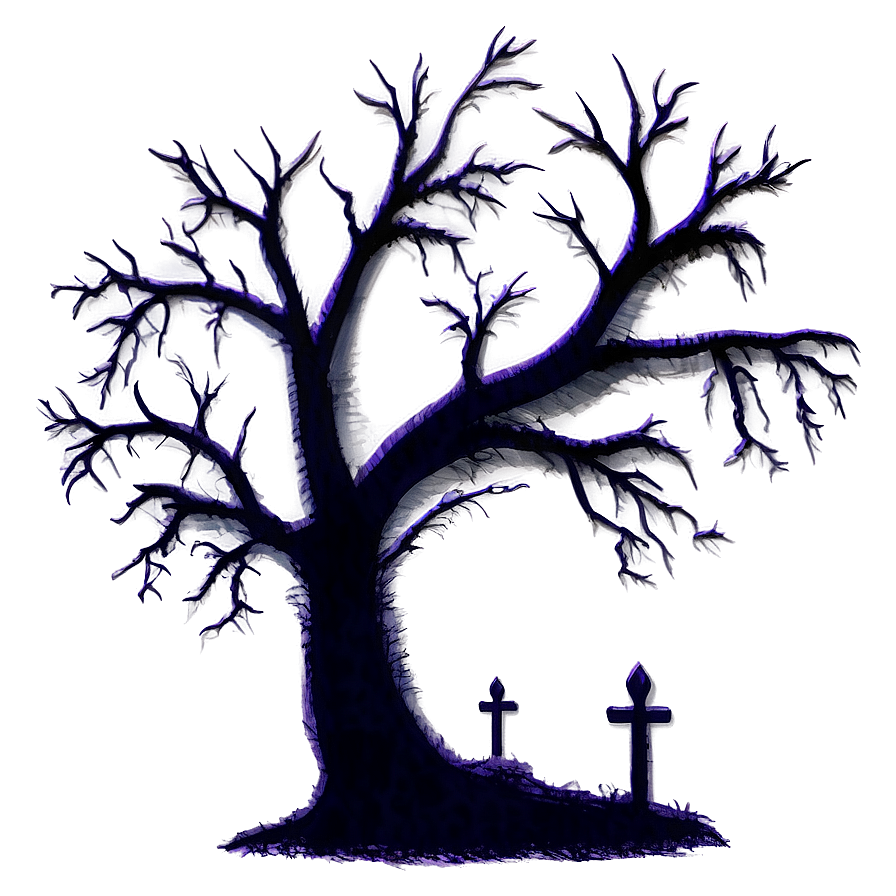 Download Haunted Tree Silhouette Png Puo98 | Wallpapers.com