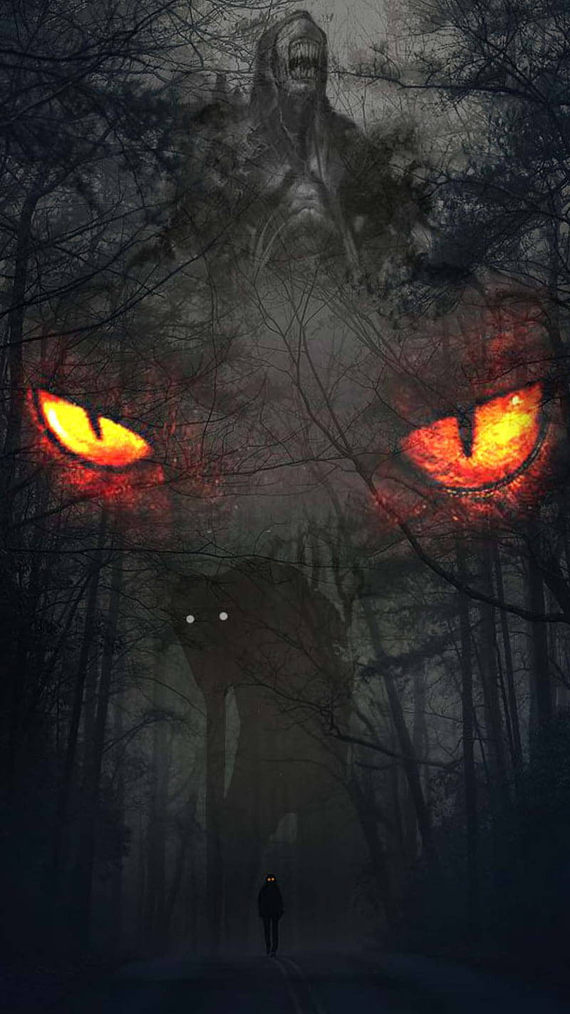 Haunted Woods Dark Devil Wallpaper