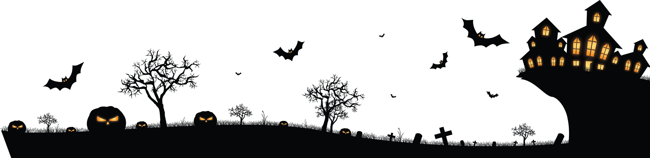 Haunted_ Hilltop_ Halloween_ Silhouette PNG